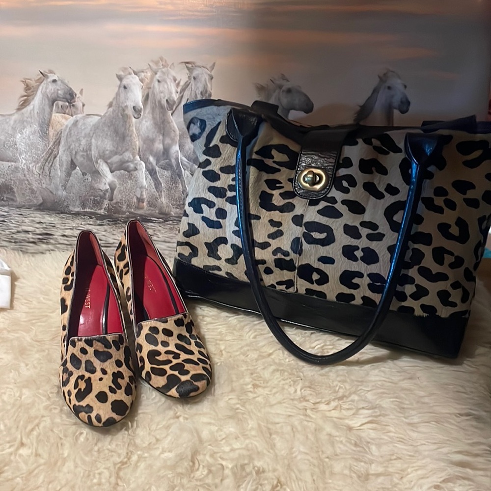 Nine West pony hair animal print shoes